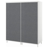 PLATSA wardrobe with 2 sliding doors, white Larkollen/dark grey, 160x57x191 cm
