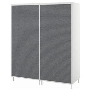 PLATSA - Wardrobe with 2 sliding doors, white Larkollen/dark grey, 160x57x191 cm - best price from Maltashopper.com 09494196