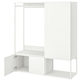 PLATSA wardrobe with 3 doors, white/Fonnes white, 140x42x161 cm