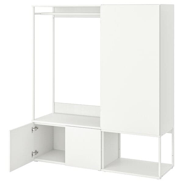 PLATSA - Wardrobe with 3 doors, white/Fonnes white, 140x42x161 cm - best price from Maltashopper.com 19323929