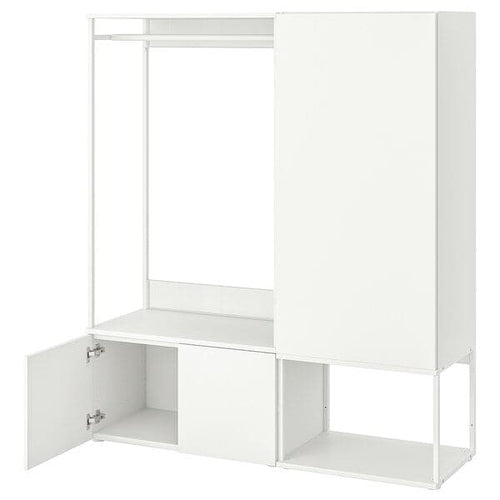 PLATSA - Wardrobe with 3 doors, white/Fonnes white, 140x42x161 cm