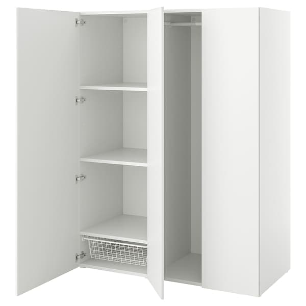 Ikea PLATSA - Wardrobe with 3 doors, white/Fonnes white, 140x57x181 cm