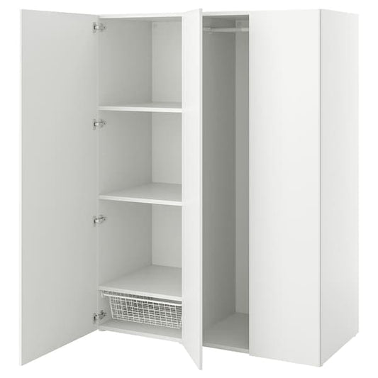 Ikea PLATSA - Wardrobe with 3 doors, white/Fonnes white, 140x57x181 cm