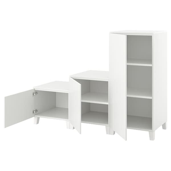 PLATSA - Wardrobe with 3 doors, white/Fonnes white, 180x57x133 cm