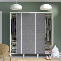 PLATSA - Wardrobe with 3 sliding doors, white Larkollen/dark grey, 180x57x191 cm - best price from Maltashopper.com 39494185