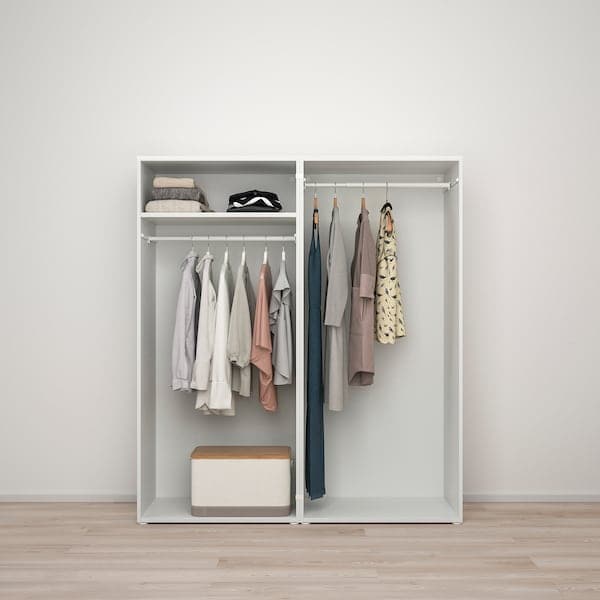 PLATSA - Wardrobe with 4 doors, white/Fonnes white, 160x57x181 cm - best price from Maltashopper.com 79425185