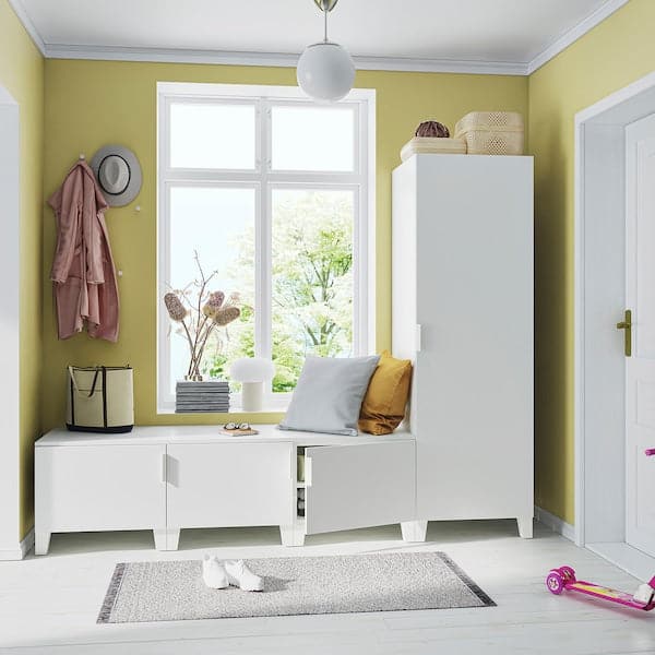 Ikea PLATSA - Wardrobe with 4 doors, white/Fonnes white, 240x57x191 cm