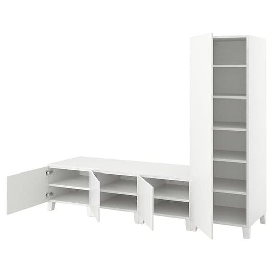 Ikea PLATSA - Wardrobe with 4 doors, white/Fonnes white, 240x57x191 cm