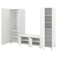 PLATSA - Wardrobe with 4 doors, white/Fonnes white, 240x57x191 cm - best price from Maltashopper.com 59437127