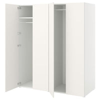 PLATSA - Wardrobe with 4 doors, white/Fonnes white, 160x57x181 cm - best price from Maltashopper.com 79425185