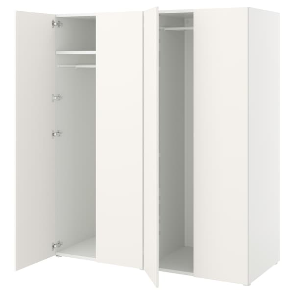 PLATSA - Wardrobe with 4 doors, white/Fonnes white, 160x57x181 cm