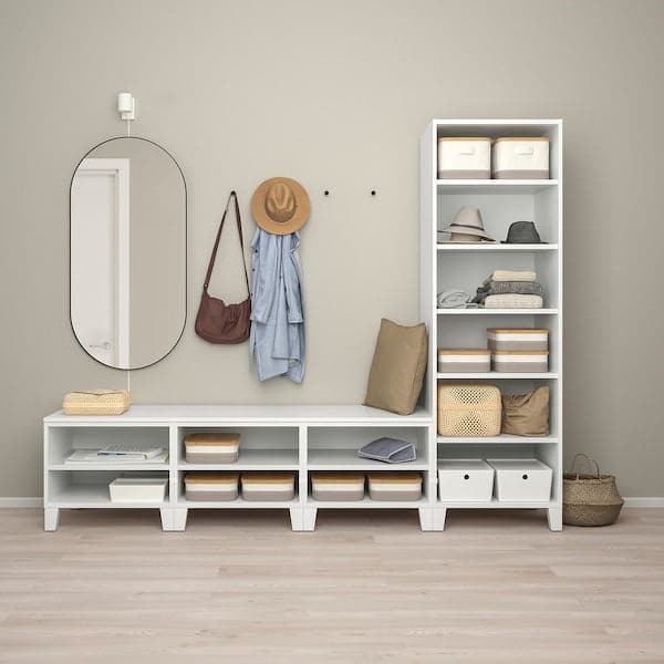 Ikea PLATSA - Wardrobe with 4 doors, white/Fonnes white, 240x57x191 cm