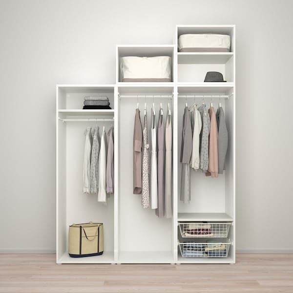 PLATSA - Wardrobe with 5 doors, white/Kalbåden lively pine effect, 180x57x241 cm - best price from Maltashopper.com 49500992
