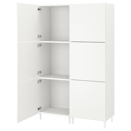 PLATSA - Wardrobe w 6 doors, white/Fonnes white, 120x42x191 cm