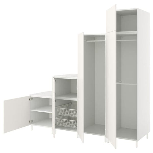 Ikea PLATSA - Wardrobe w 6 doors, white/Fonnes white, 240x57x231 cm