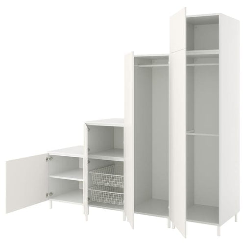 PLATSA - Wardrobe w 6 doors, white/Fonnes white, 240x57x231 cm