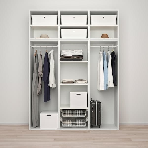 PLATSA - Wardrobe w 6 doors, white/Fonnes white, 180x57x241 cm - best price from Maltashopper.com 39424319