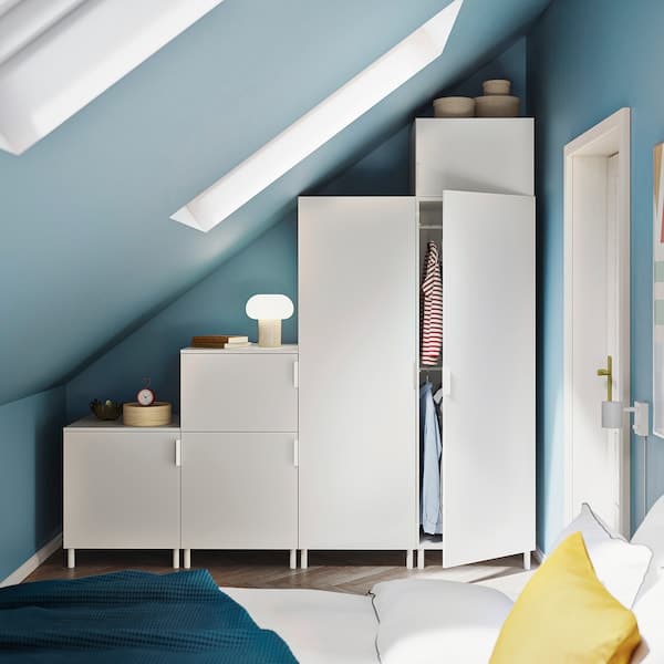 Ikea PLATSA - Wardrobe w 6 doors, white/Fonnes white, 240x57x231 cm
