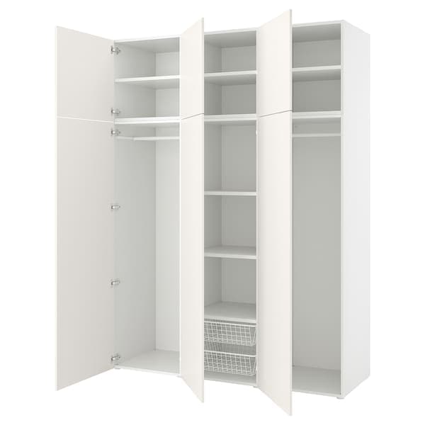 Ikea PLATSA - Wardrobe w 6 doors, white/Fonnes white, 180x57x241 cm