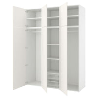 PLATSA wardrobe w 6 doors, white/Fonnes white, 180x57x241 cm