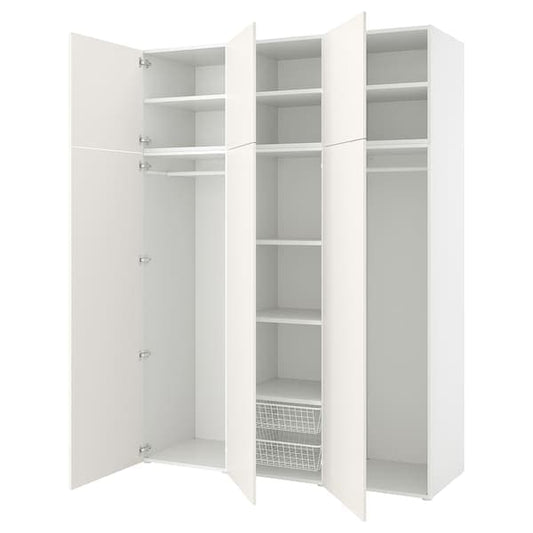 Ikea PLATSA - Wardrobe w 6 doors, white/Fonnes white, 180x57x241 cm