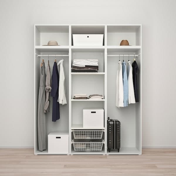 Ikea PLATSA - Wardrobe w 6 doors, white/Kalbåden lively pine effect, 180x57x221 cm