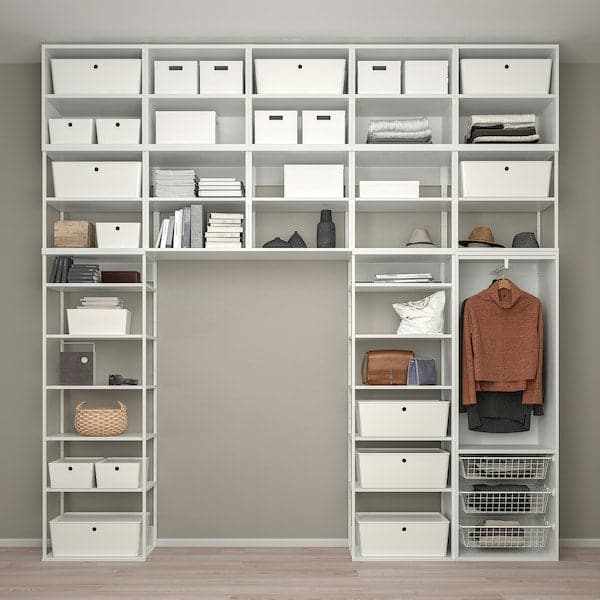 PLATSA - Wardrobe w 6 doors, white STRAUMEN mirror glass /FONNES white, 300x42x301 cm - best price from Maltashopper.com 49436920