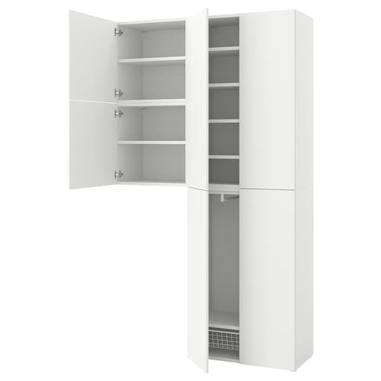 Ikea PLATSA - Wardrobe w 6 doors, Fonnes white, 140x42x241 cm