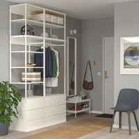 PLATSA - Wardrobe with 6 drawers, white/Fonnes white, 140x42x241 cm - best price from Maltashopper.com 29324320