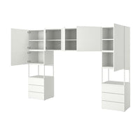 PLATSA - Wardrobe with 7 doors+6 drawers, white/Fonnes white, 300x42x201 cm - best price from Maltashopper.com 69325214