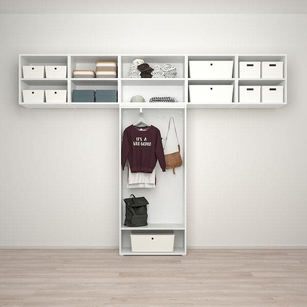 PLATSA - Wardrobe with 8 doors, white Fonnes/white, 320x42x241 cm - best price from Maltashopper.com 29436978