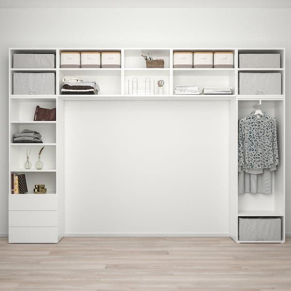 PLATSA - Wardrobe with 8 doors+3 drawers, white/Fonnes Sannidal, 340x42x241 cm - best price from Maltashopper.com 49336548