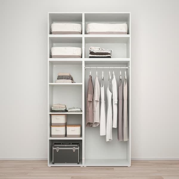 PLATSA - Wardrobe with 9 doors, white/Fonnes white, 140x57x261 cm - best price from Maltashopper.com 69424332