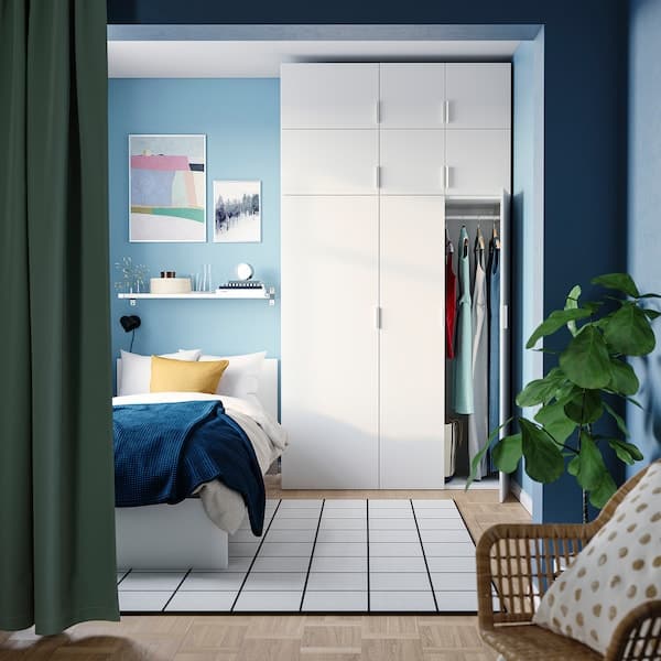 Ikea PLATSA - Wardrobe with 9 doors, white/Fonnes white, 140x57x261 cm