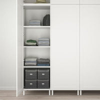 PLATSA - Wardrobe with 9 doors, white Sannidal/white, 300x57x271 cm - best price from Maltashopper.com 79424322
