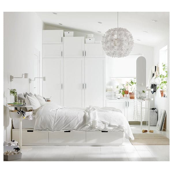 PLATSA - Wardrobe with 9 doors, white Sannidal/white, 300x57x271 cm - best price from Maltashopper.com 79424322