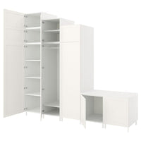 PLATSA - Wardrobe with 9 doors, white Sannidal/white, 300x57x271 cm - best price from Maltashopper.com 79424322