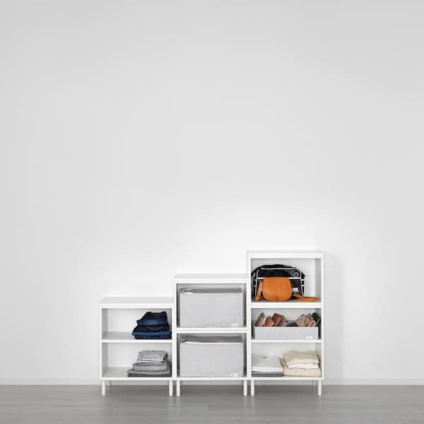 PLATSA - Cabinet with 5 doors, white/Kalbåden lively pine effect, 180x42x113 cm - best price from Maltashopper.com 39500978