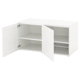 PLATSA storage bench, white/Sannidal white, 120x57x63 cm