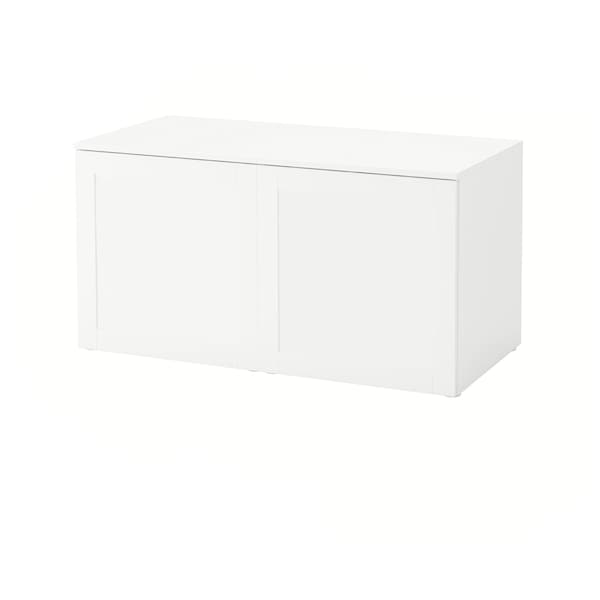 Ikea PLATSA - Storage bench, white/Sannidal white, 120x57x63 cm