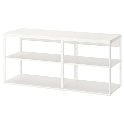 PLATSA - Open shelving unit, white, 140x40x63 cm