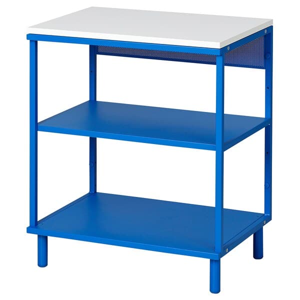 PLATSA - Open shelving unit, white/blue, 60x42x73 cm
