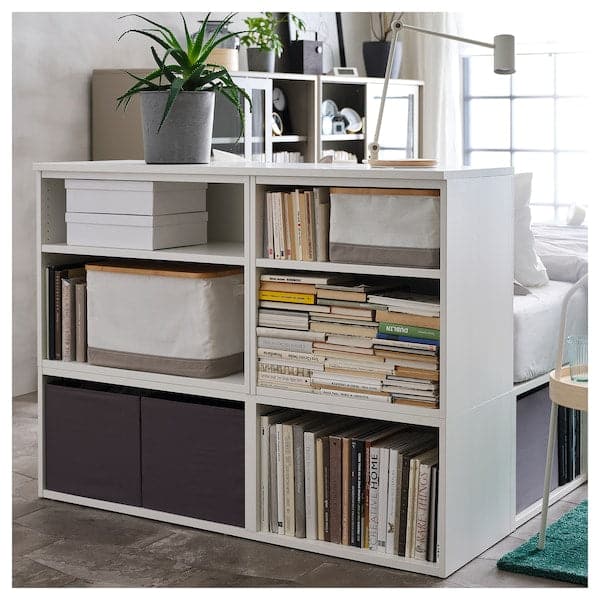 PLATSA - Bed frame with 2 drawers, white/Fonnes, 142x244x103 cm - best price from Maltashopper.com 99302918