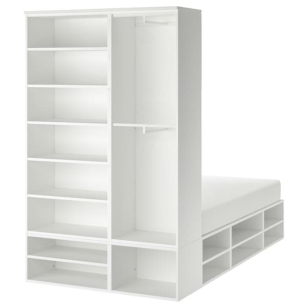 Ikea PLATSA - Bed frame with storage, white, 140x244x223 cm