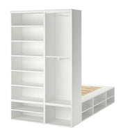 PLATSA - Bed frame with storage, white, 140x244x223 cm - best price from Maltashopper.com 39336539