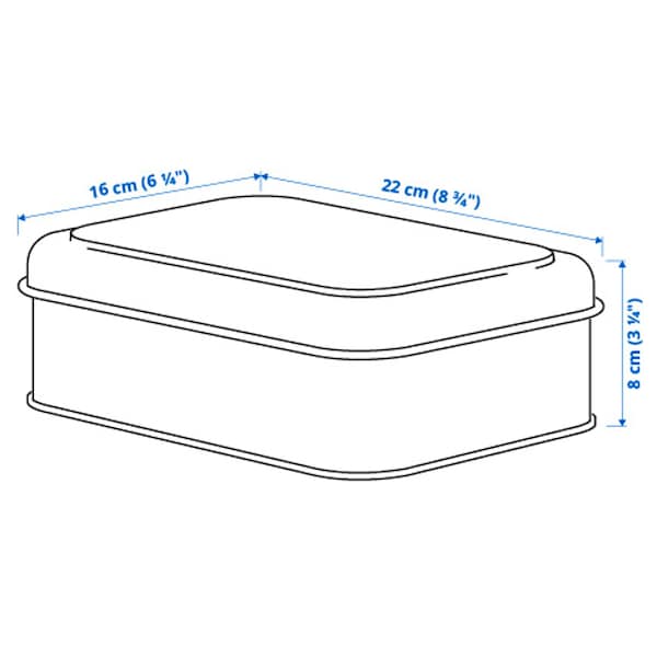 Ikea PLOGFÅRA - Storage box with lid, light beige, 22x16x8 cm