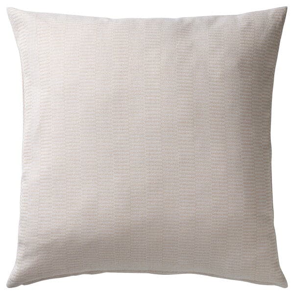 PLOMMONROS - Cushion cover, beige/white, 50x50 cm - best price from Maltashopper.com 60506959