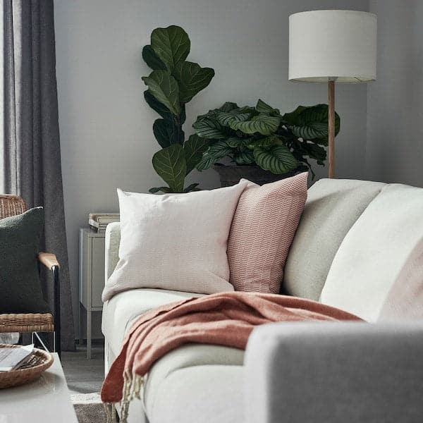 PLOMMONROS - Cushion cover, beige/white, 50x50 cm - best price from Maltashopper.com 60506959