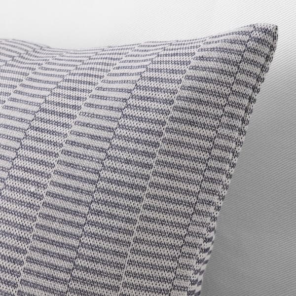 Ikea PLOMMONROS - Cushion cover, dark blue/white, 50x50 cm