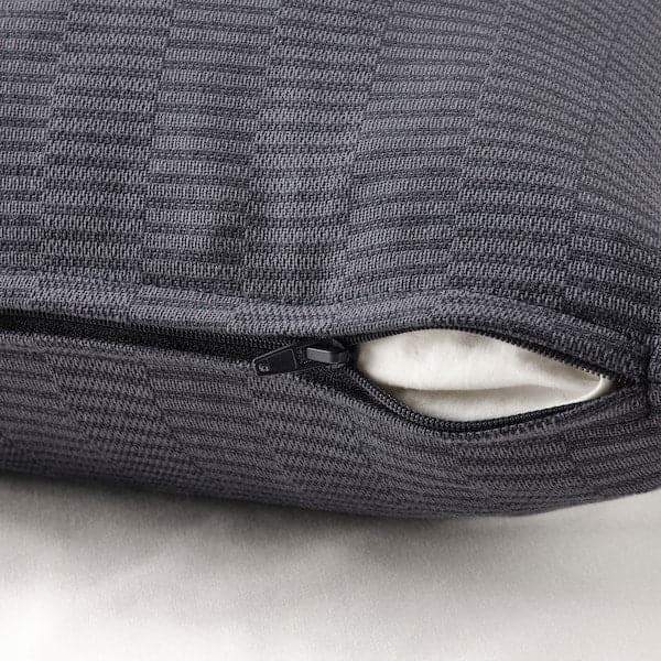Ikea PLOMMONROS - Cushion cover, dark grey/grey, 50x50 cm